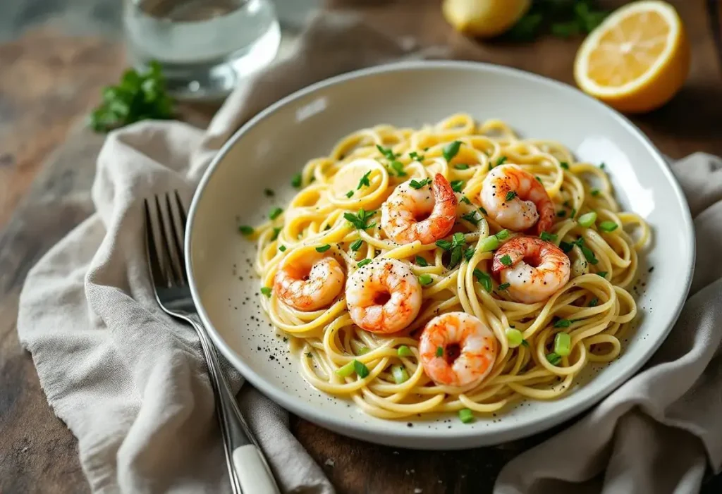Cette recette de linguine aux crevettes est un véritable piège à gourmands (tu vas fondre)